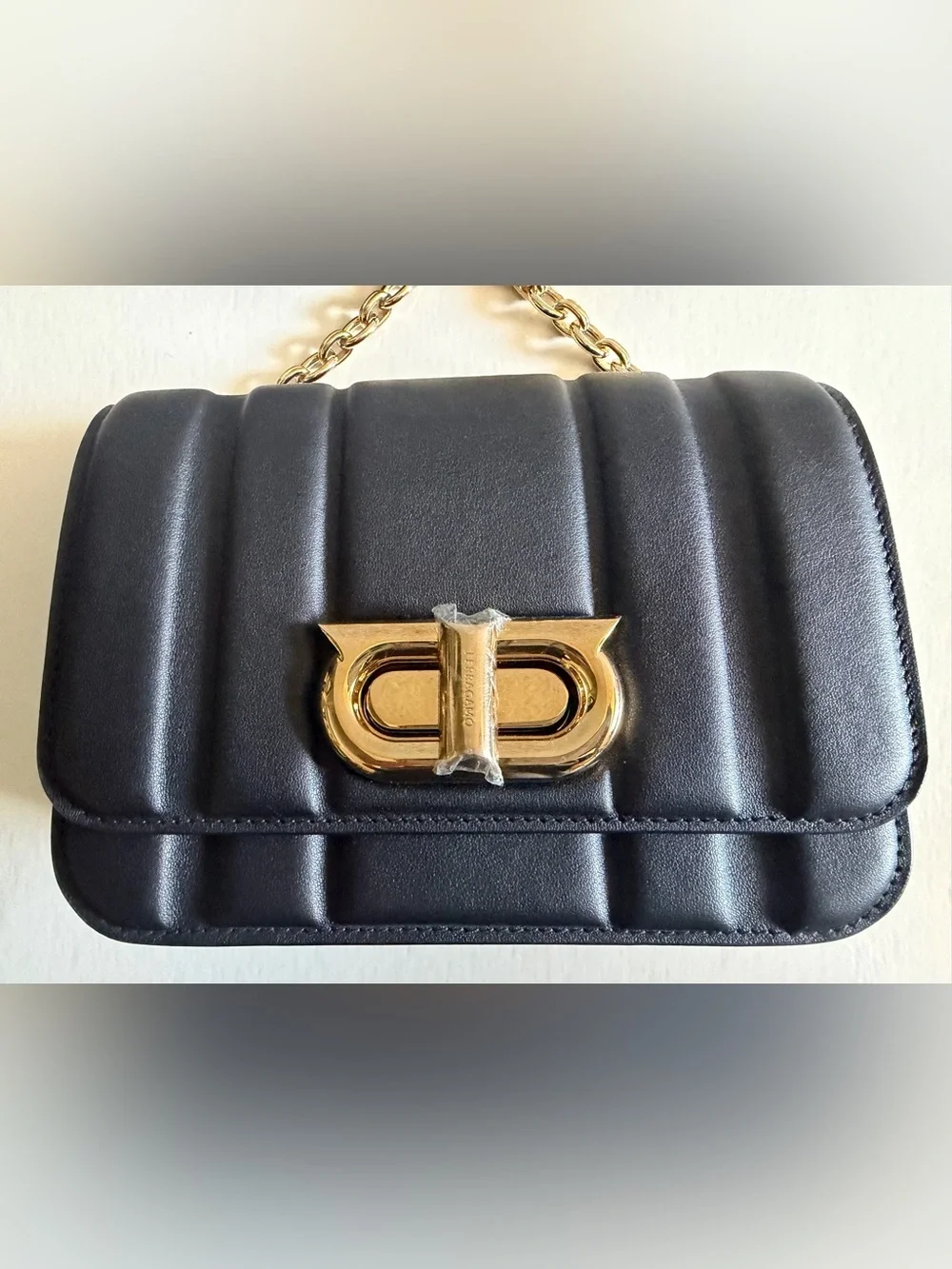 NWT FERRAGAMO Embossed Leather Mini Crossbody